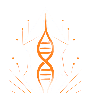 The Kyber emblem: a faceted crystal holding an orange DNA double helix